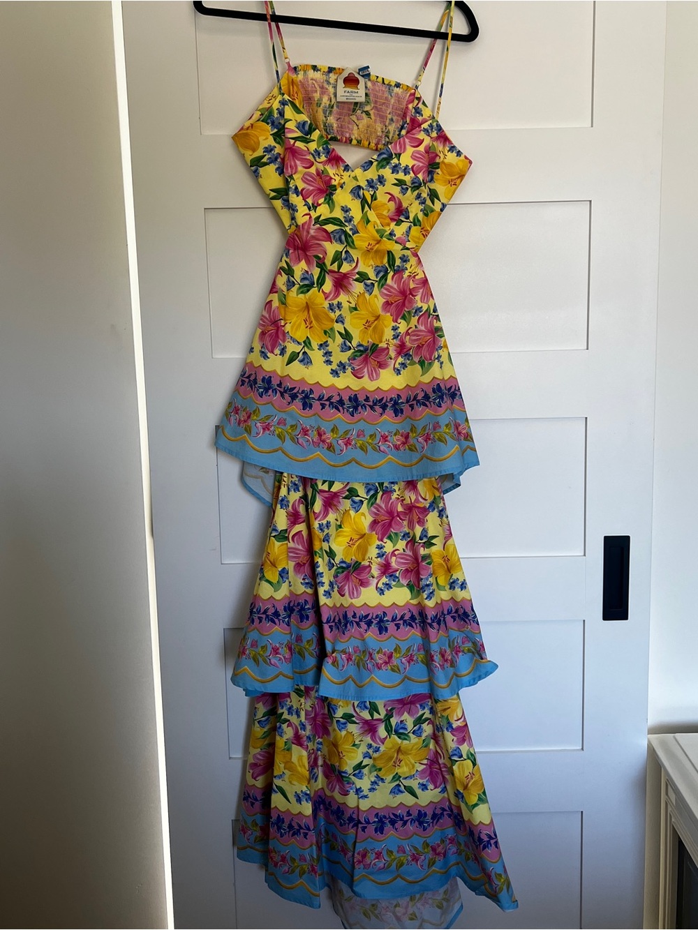Farm Rio x Anthropology - cotton tiered midi dress
